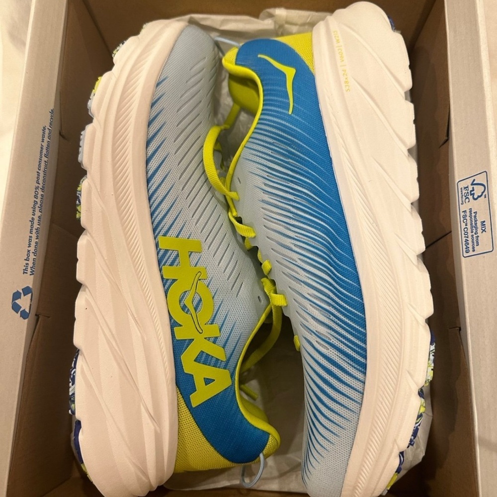 New in box Hoka Rincon 3 men’s running shoe size 9 blue